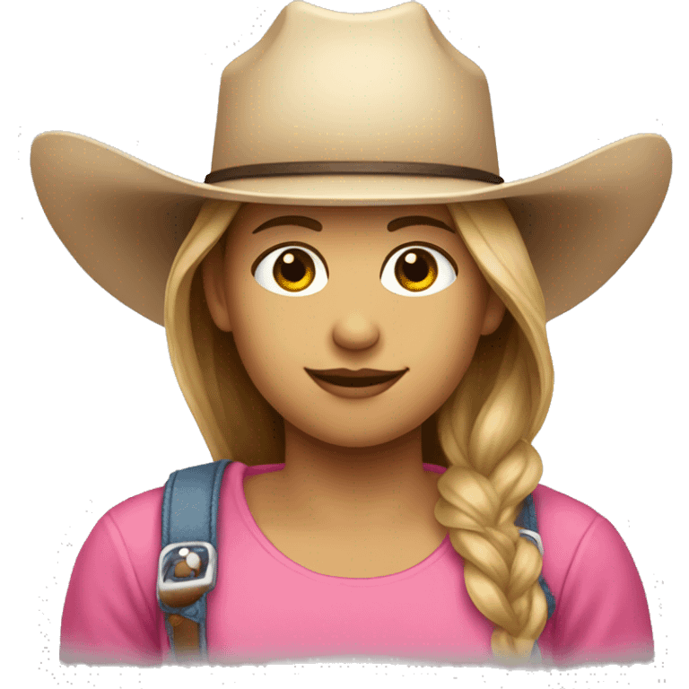 Make a girl with a pink cowboy hat on emoji