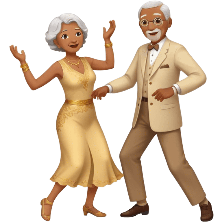 Old couple dancing emoji