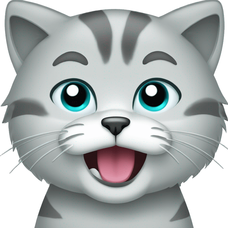 Cyan cat crying clip art style  emoji