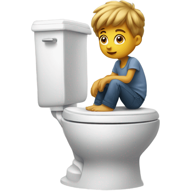 Kid on a toilet emoji