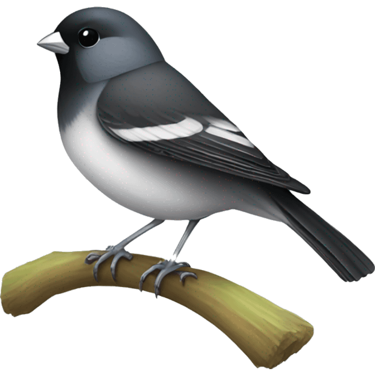 bird black with white belly junco emoji