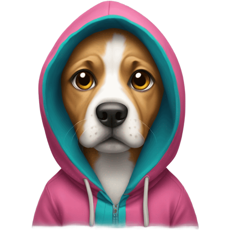 Dog wearing a hoodie emoji