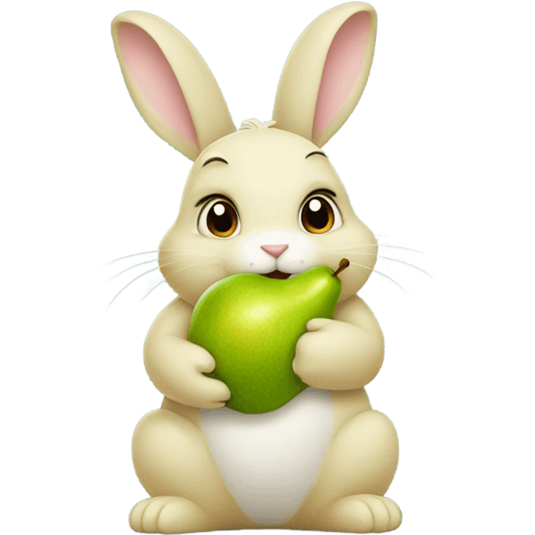 Bunny eating pear emoji