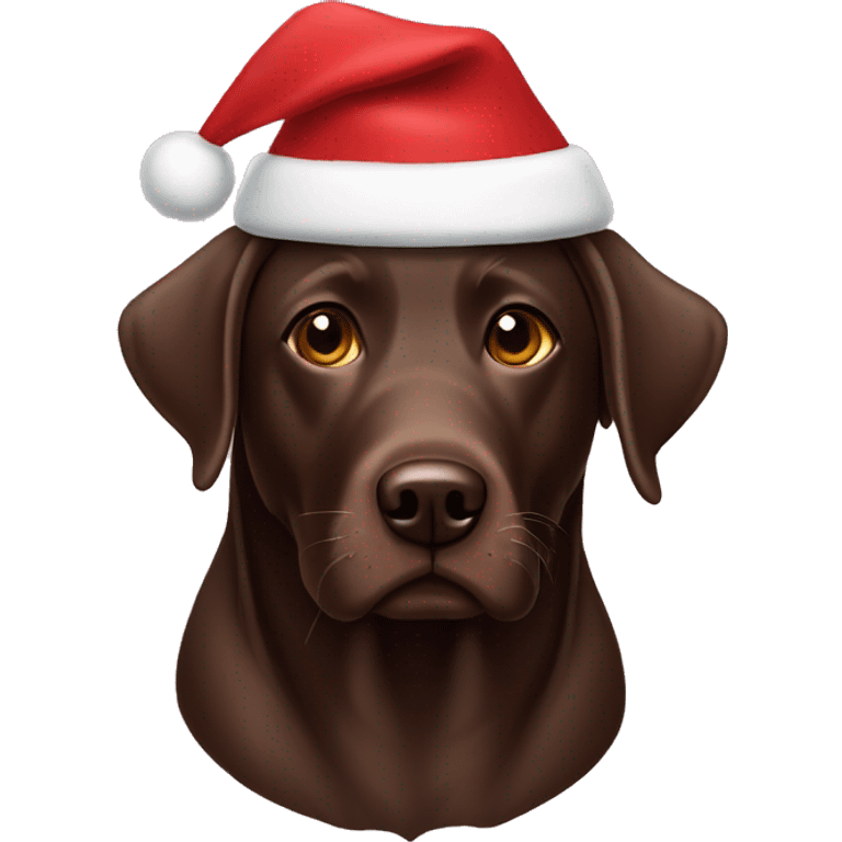 Chocolate lab Santa hat  emoji