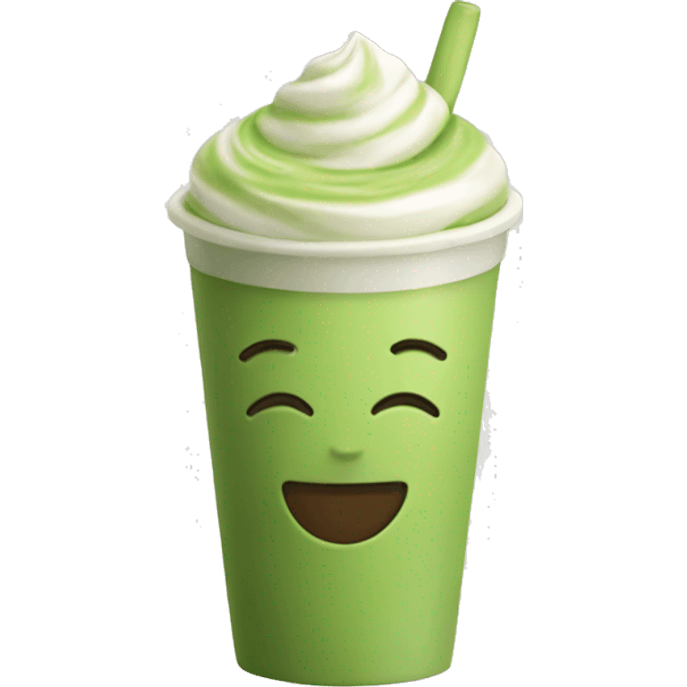 Matcha latte in a plastic cup  emoji