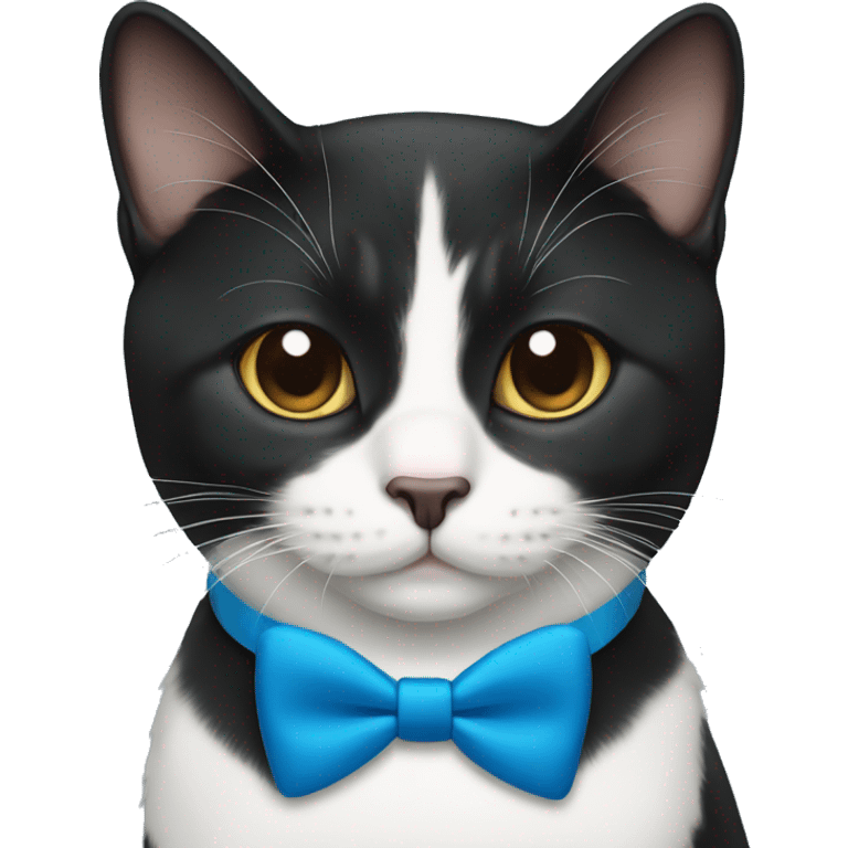 tuxedo cat with blue bowtie emoji