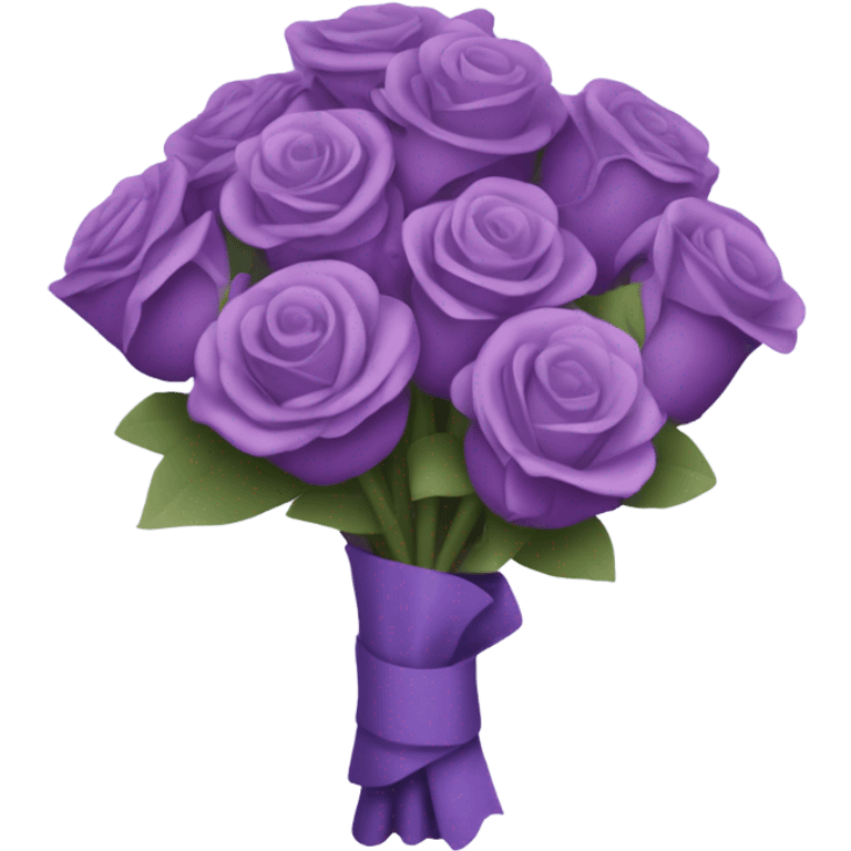 violet light shades  Rose bouquet with violet  wrap paper  emoji