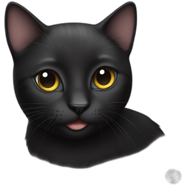 black cat "peace&love" emoji