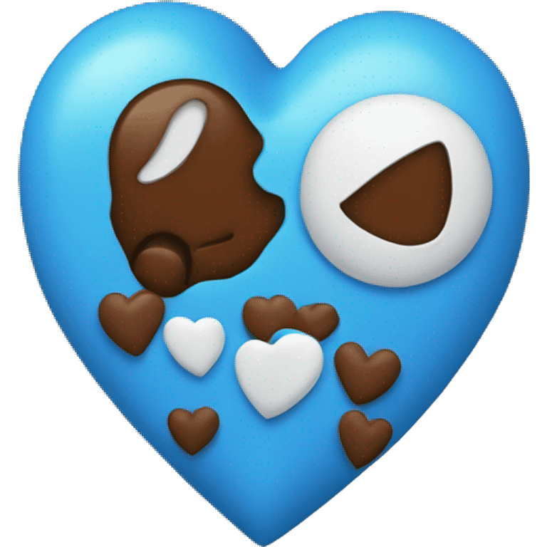 Blue heart with “M + M” inside  emoji