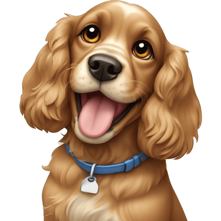 Cocker Spaniel dog scratching your neck emoji