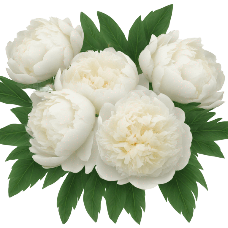 White peonies bouquet  emoji