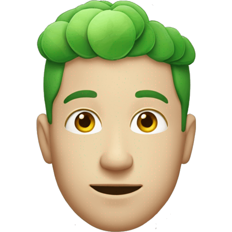 white man with four leaf clover emoji