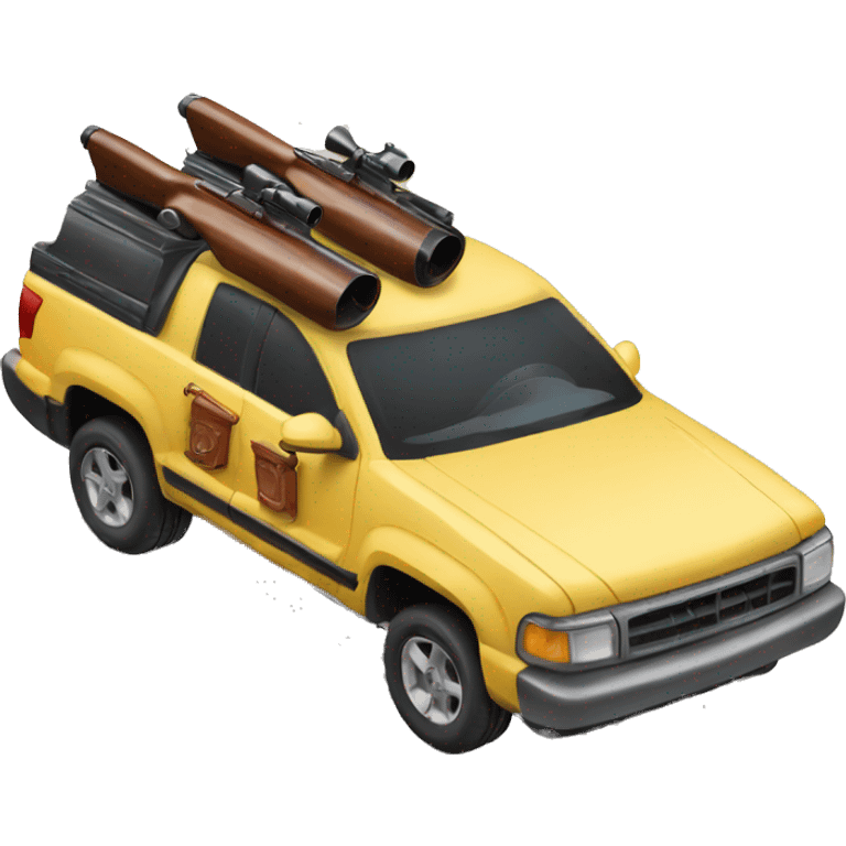 Car with shotguns emoji