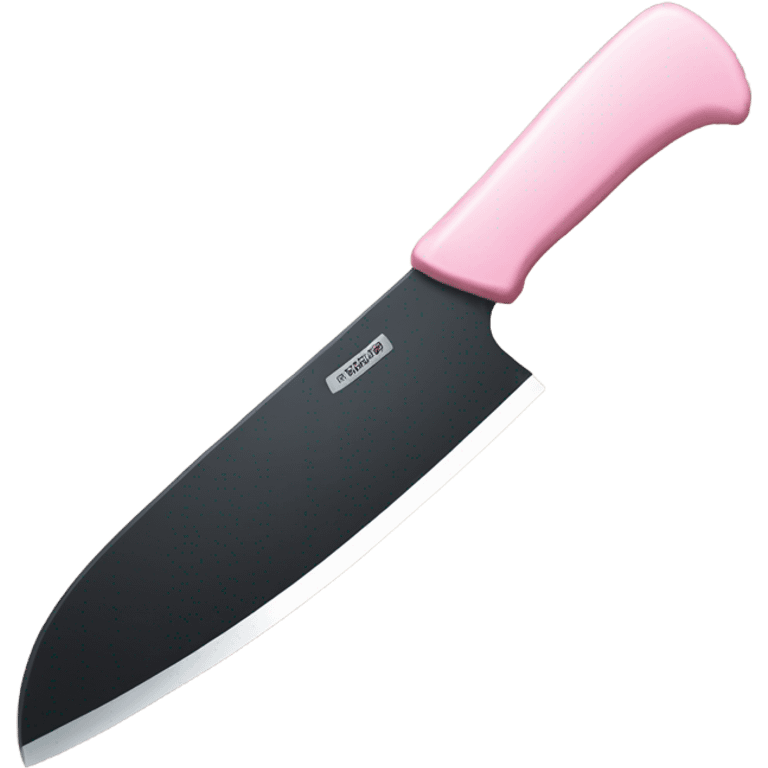 Black butcher knife with cute light pink bow on handle emoji