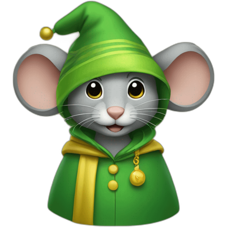 old jerry mouse with green hat and yellow Abaya emoji