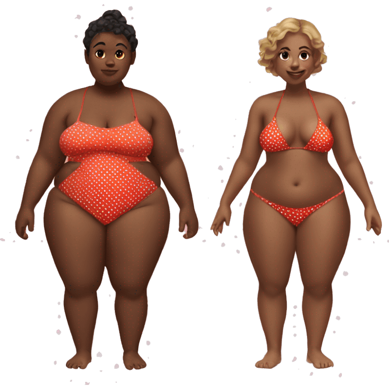 A fat black girl and a polkadot bikini emoji