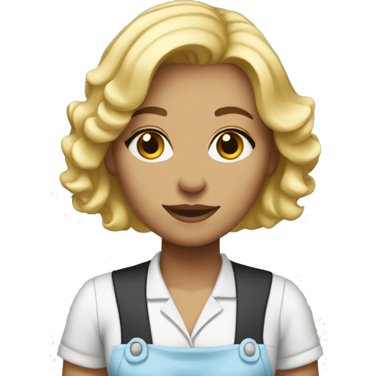 Waitress with blonde hair emoji