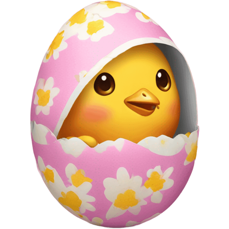 Cute chick in easter egg emoji