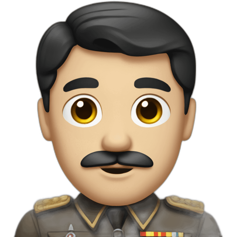 nazi leader with black hair and normal skin tone and squared mustache emoji