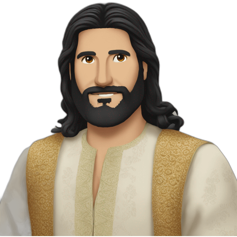 Kayvan Novak traditional clothes long hair very long beard emoji