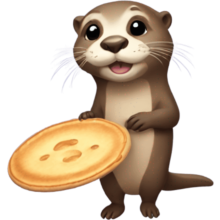 Otter holding a pancake  emoji