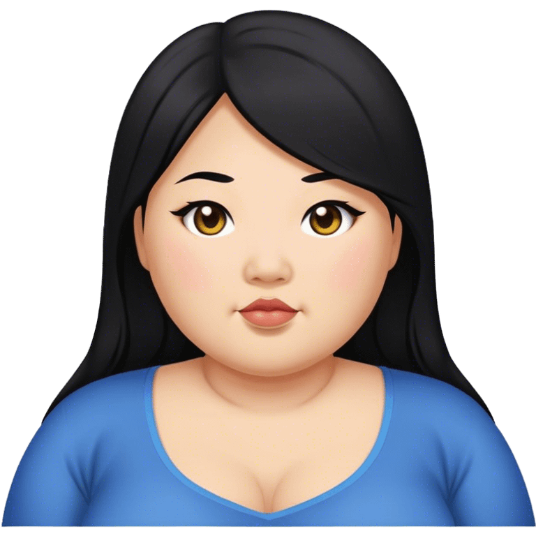 Asian bbw black long hair  emoji