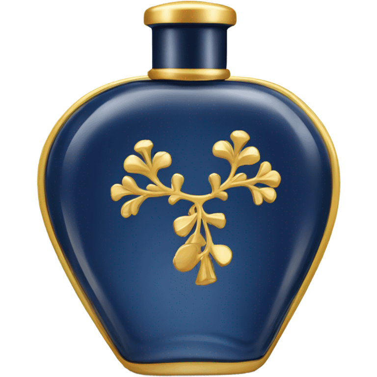 Perfume en forma de cilindro, color azul marino con dorado emoji