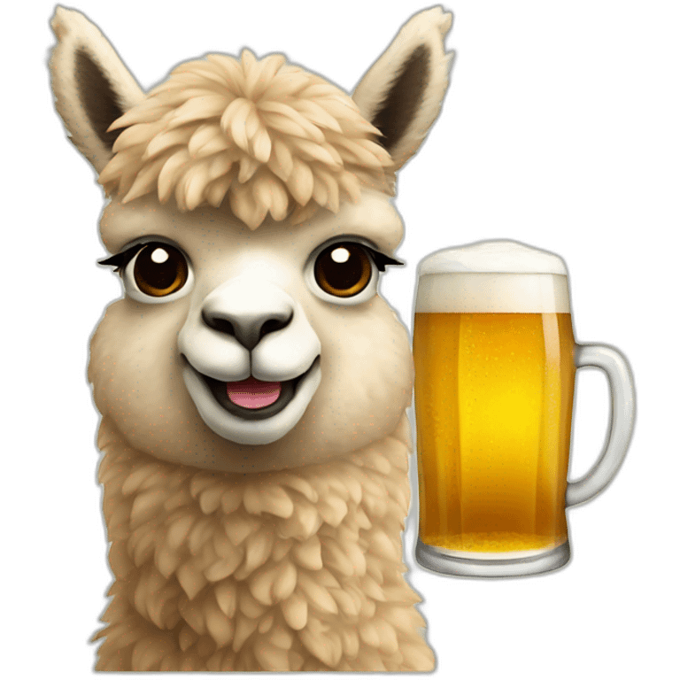 alpaca with a glass of beer in his hand emoji