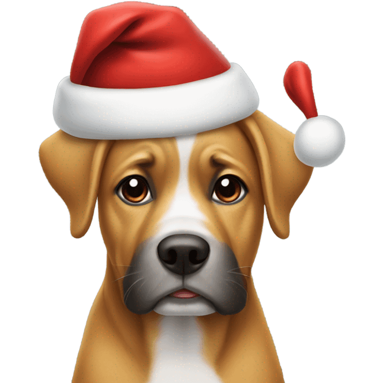 dog wearing santa hat emoji