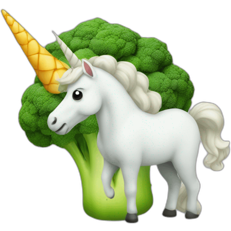 A unicorn in the shape of broccoli emoji