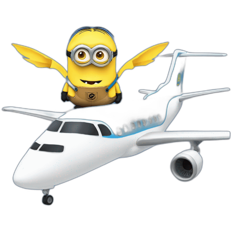 minion next to plane emoji