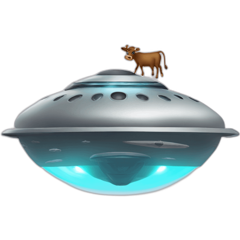 ufo saucer abducting a cow emoji