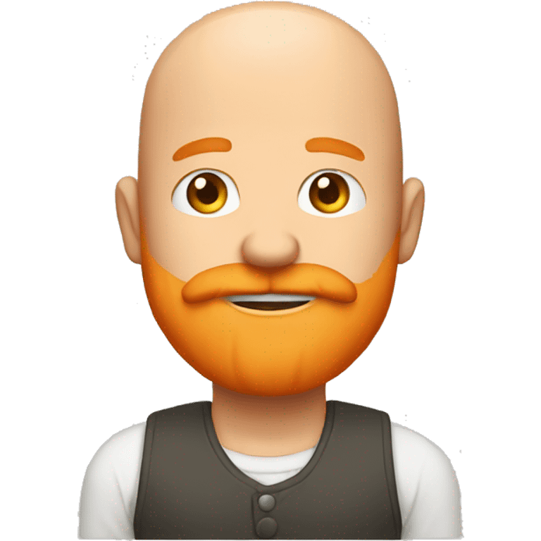 The bald man with the orange beard raised his handin the air  emoji