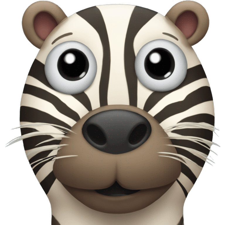 zebra beaver with stars in its eyes  emoji