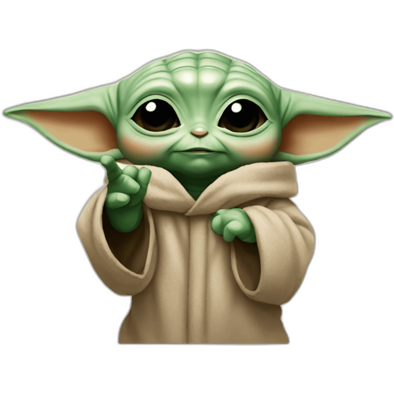 Baby yoda pulling the finger emoji