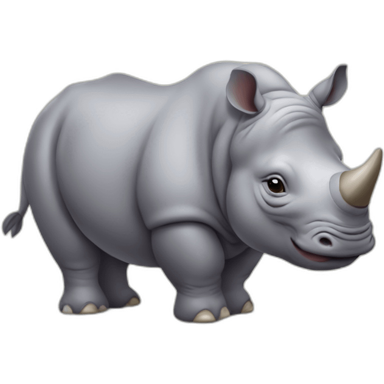 Cute little chubby Rhino emoji