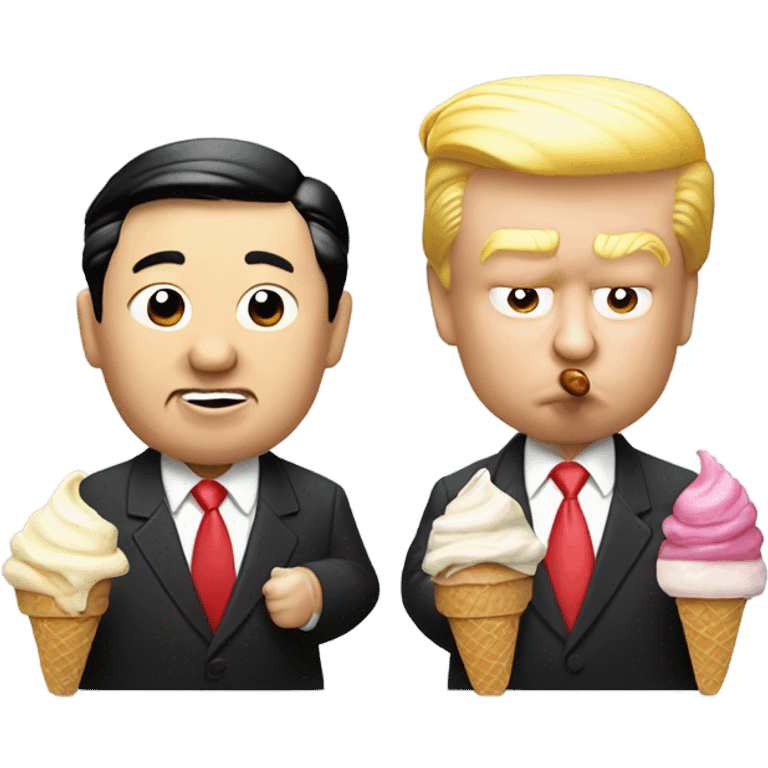 Xi Jin ping eating ice cream with Donald trump emoji