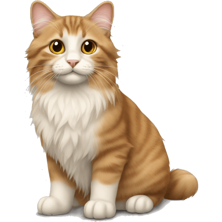 American-bobtail cat, long fur emoji