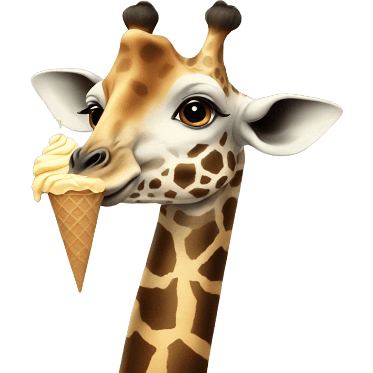 Giraffe eating ice cream emoji