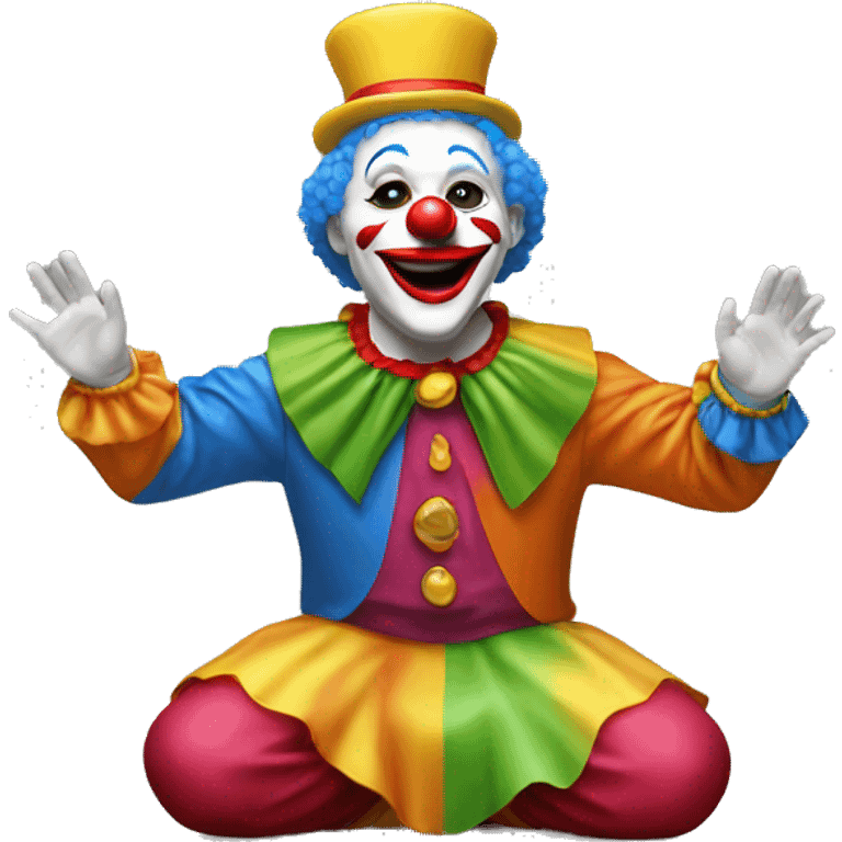 Clown kneeling in worship  emoji