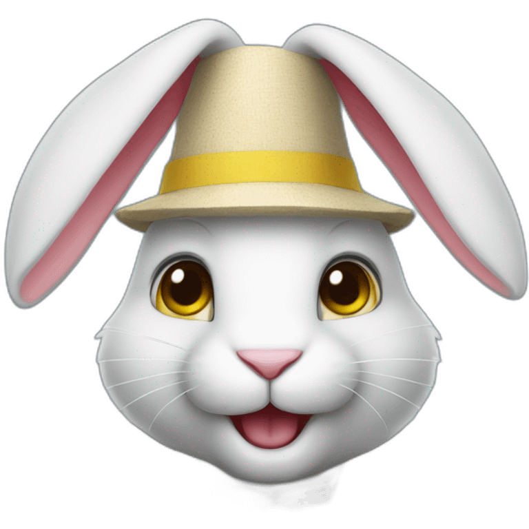 smiling rabbit dressed in a costume with colors inspired by the Ukrainian flag emoji