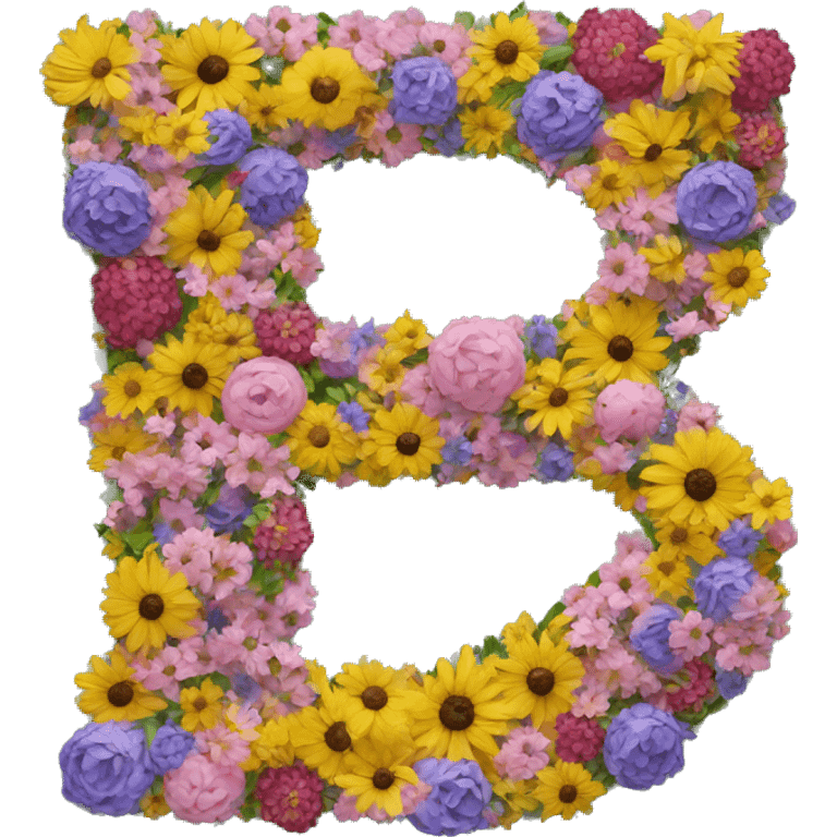 Latter P made out of flowers emoji