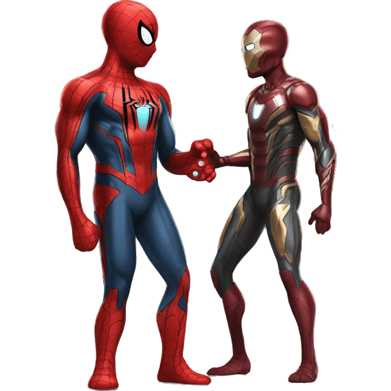 Spiderman with ironman emoji