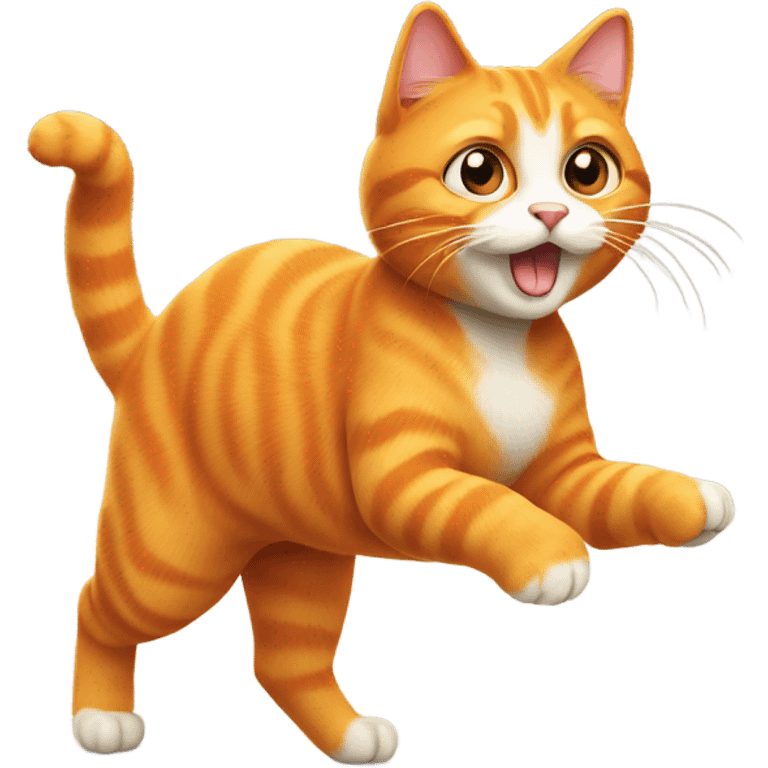 Orange cat twerking emoji