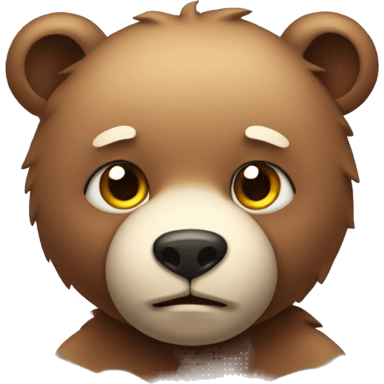 a cute bear with a scar on one's face  emoji