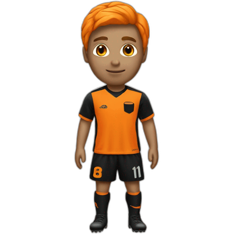 Tenue soccer orange noir emoji