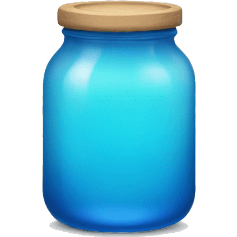 round jar with blue liquid  emoji