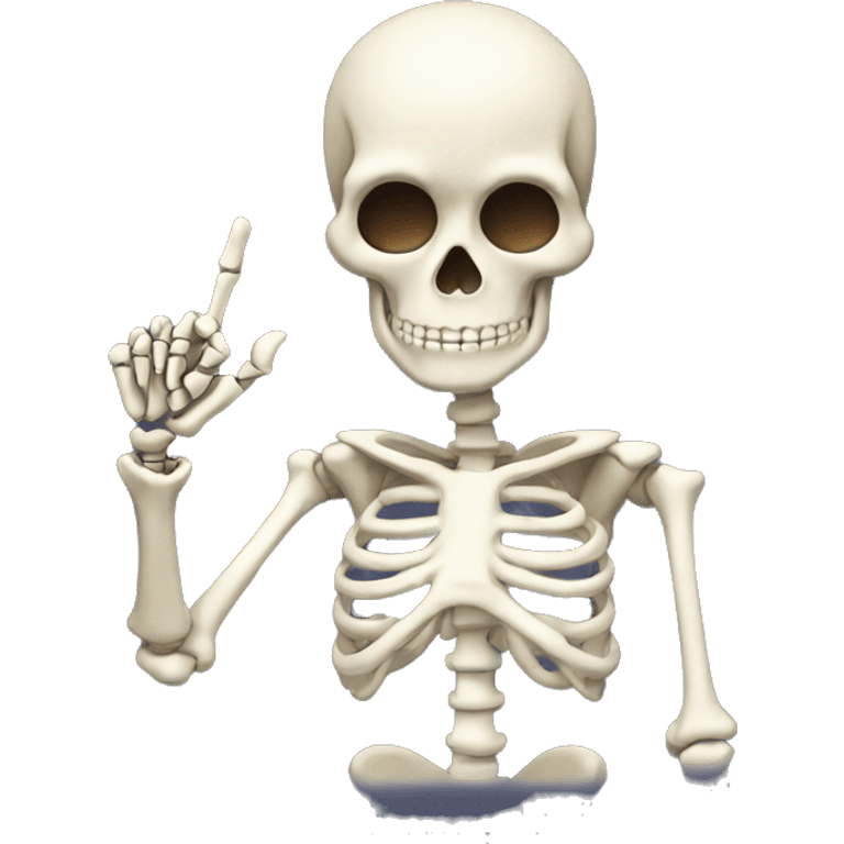 Skeleton pointing and giving ok sign emoji