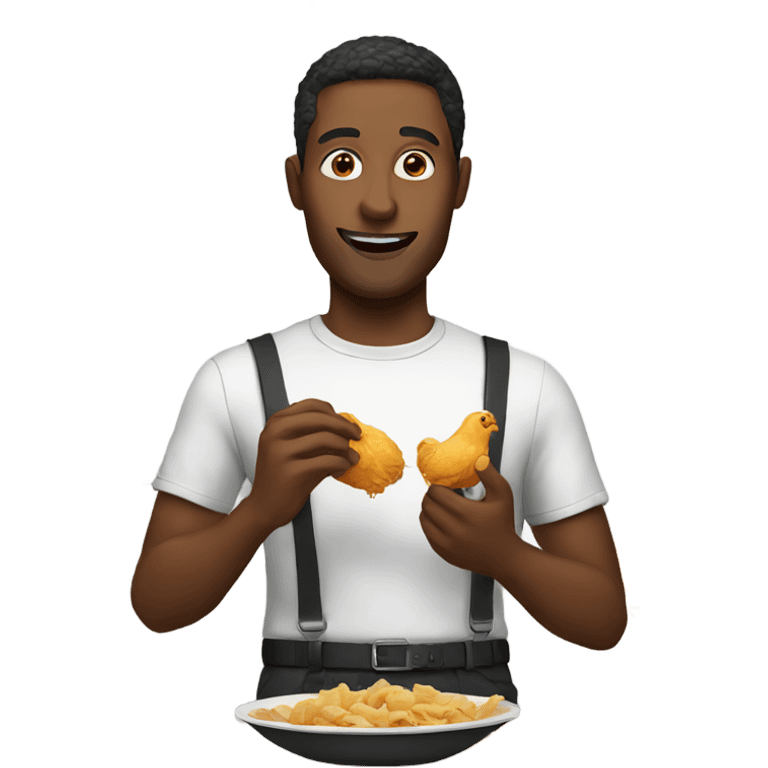 man eating chicken emoji