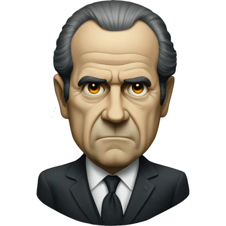 Richard Nixon staring at the viewer with a eerie blank expession emoji